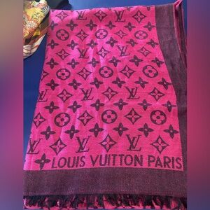 Louis Vuitton Fuchsia and Plum Monogram Scarf plum NWOT  womens scarf